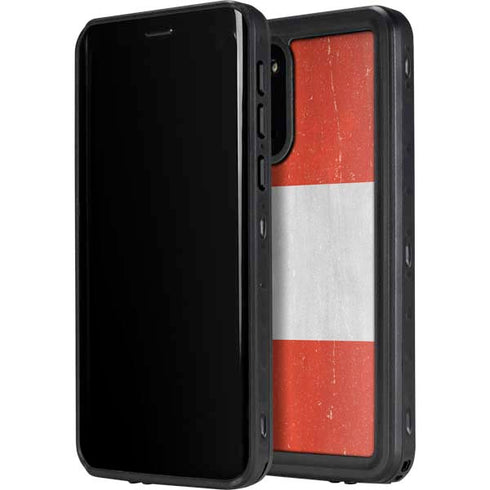 Peru Flag Distressed Galaxy S20 Plus Waterproof Case